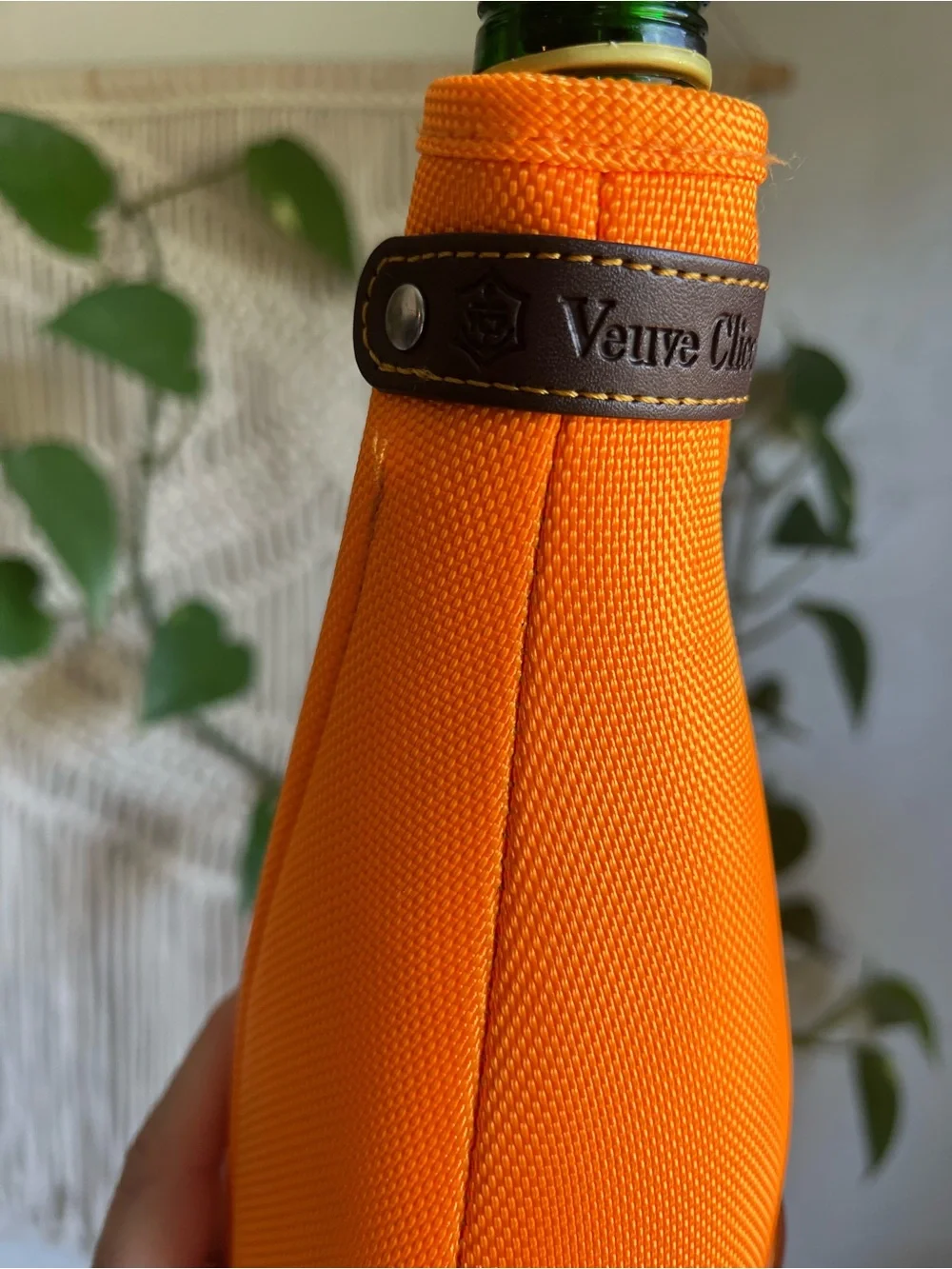 Veuve Clicquot Champagne Bottle Carrier Cooler Sleeve Orange Insulated Wine Tote